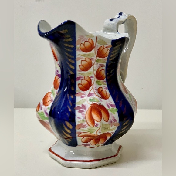 19th Century Vintage Gaudy Welsh Glamorgan Octagonal Soft Paste Pitcher Jug - Picture 13 of 16